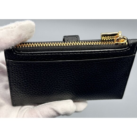 Kate Spade KH156 Knott Zip Card Holder Black Pebbled Leather Gold Hardware NWOT - Picture 6 of 15